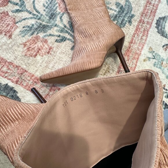 Vintage Gucci A/W 1999 Pink Silk Pleated Thigh High boots (38) - Picture 5 of 6